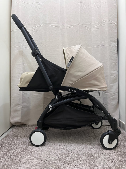 Poussette YOYO reconditionnée – packs 0+ et 6+ taupe + connecteurs de jumelage – garantie 6 mois
